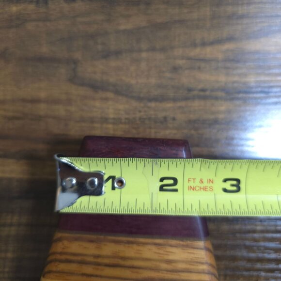 MCM Pyramid Salt & Pepper Shakers Striped Wood Grain Red Accents 2-Piece Set - Picture 8 of 14